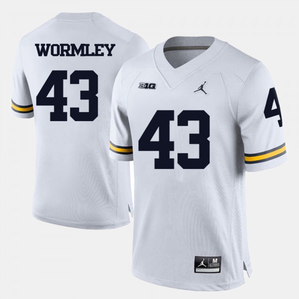 University of Michigan #43 Men's Chris Wormley Jersey White NCAA College Football